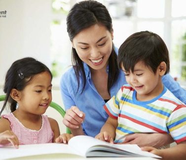 Mother Helping Children With Homework