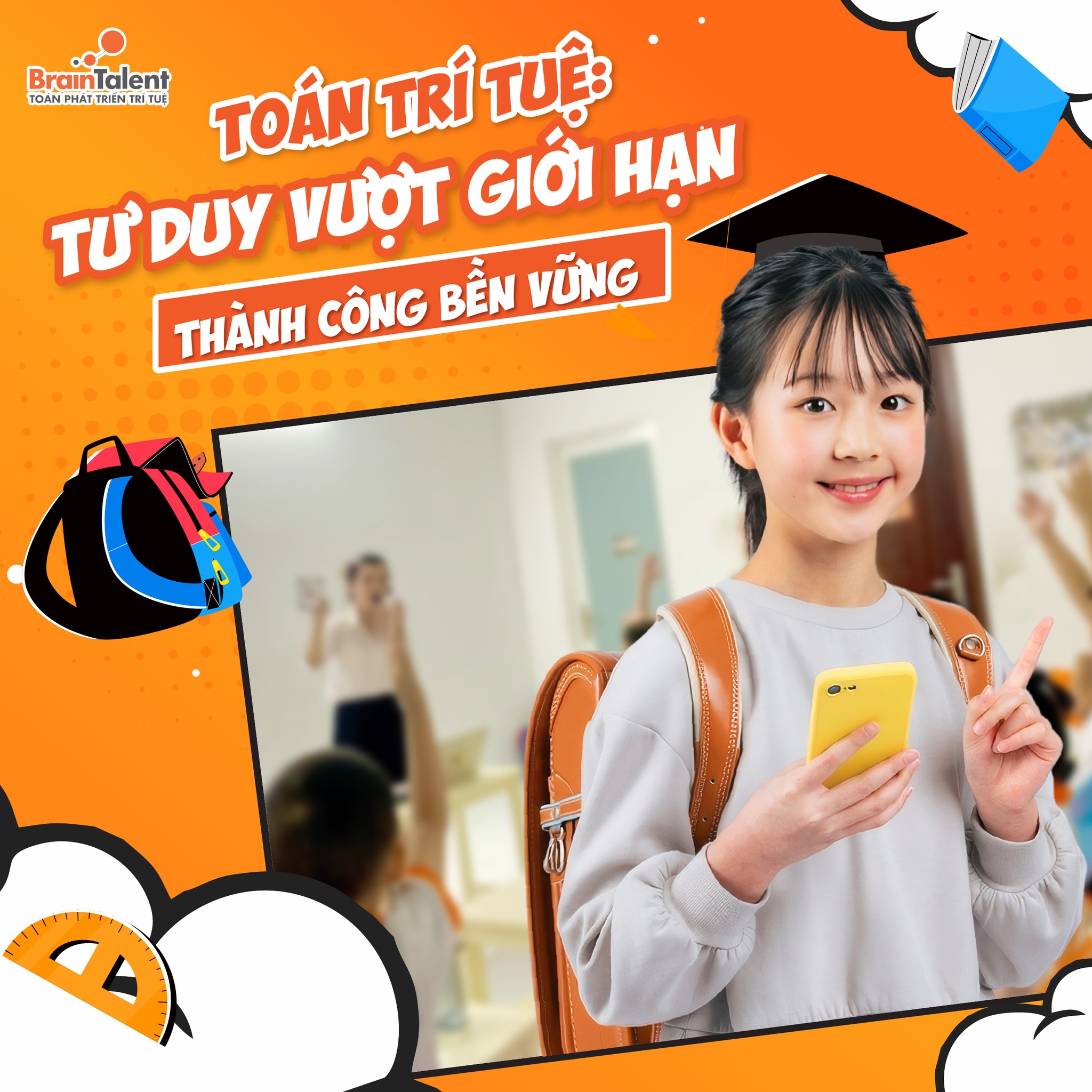 Trung tâm Braintalent áp dụng phương pháp bàn tính Abacus tiên tiến giúp trẻ phát triển tư duy toán học toàn diện và nâng cao khả năng học tập