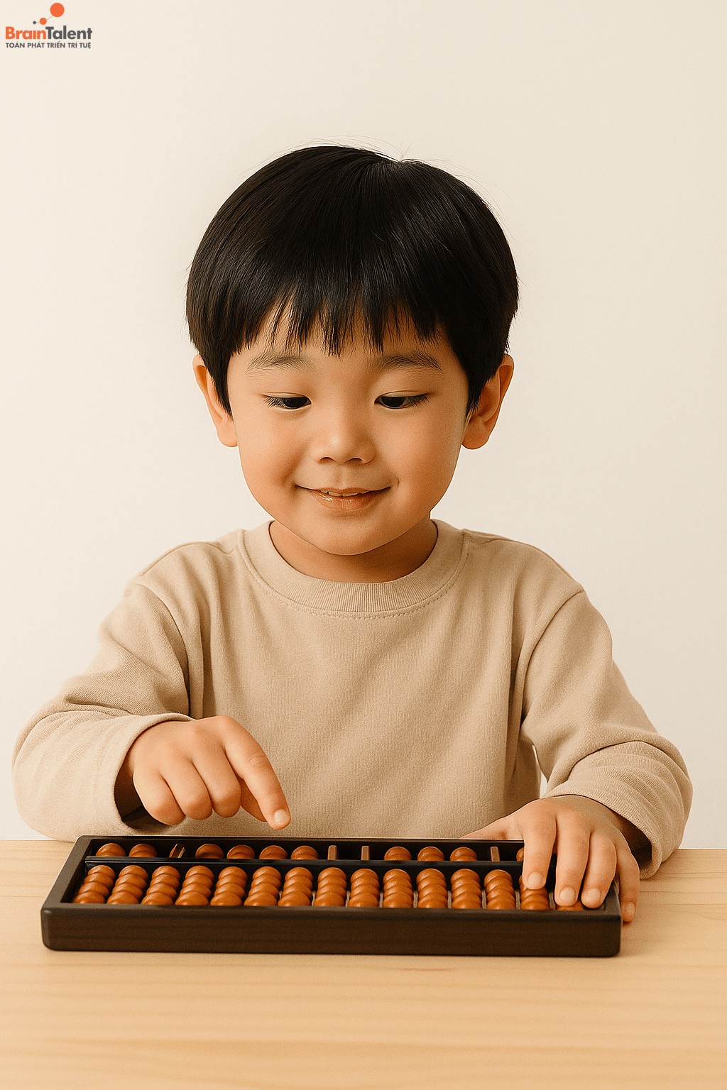 Sau một thời gian học, trẻ có thể tính nhẩm trong đầu mà không cần bàn tính thật