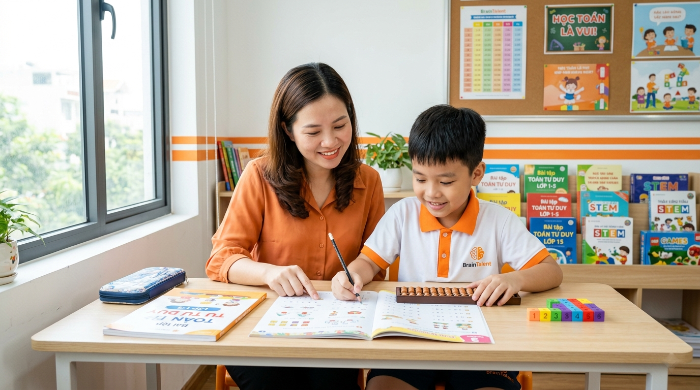 Cách cha mẹ áp dụng bài tập toán tư duy lớp 1 đến lớp 5 tại nhà